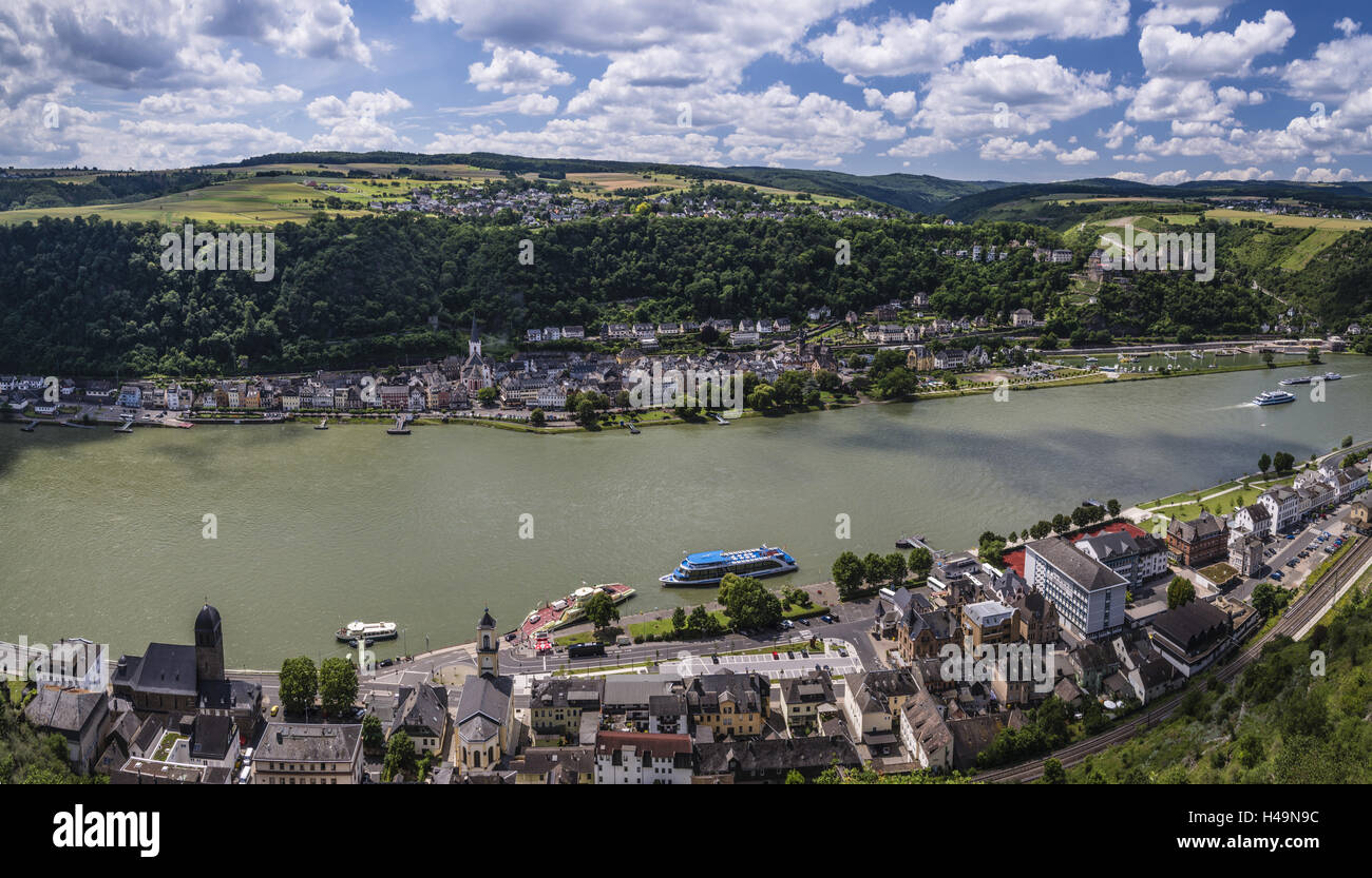Deutschland, Rheinland-Pfalz, obere Mittelrhein-Tal, Loreleystadt St ...