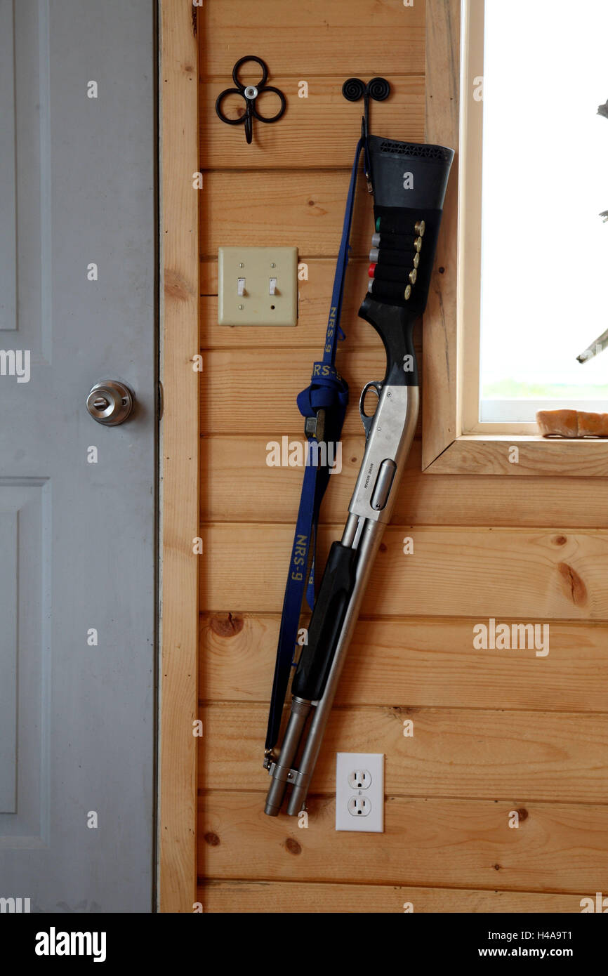 Gun, Wand, hängen, Stockfoto