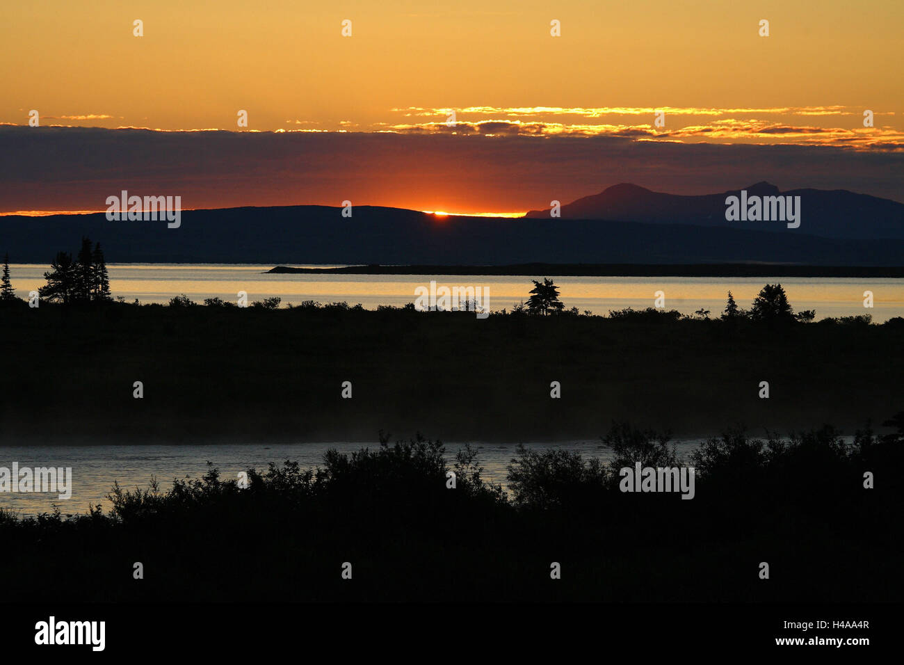 Alaska, Landschaft, Natur, Sonnenaufgang, Stockfoto