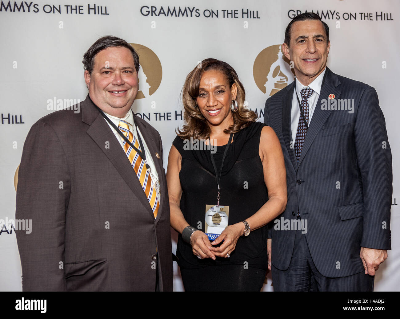 Blake Farenthold, Kathy Sledge und Darrell Issa besuchen Grammys auf dem Hügel am 13. April 2016 in Washington D.C. Stockfoto