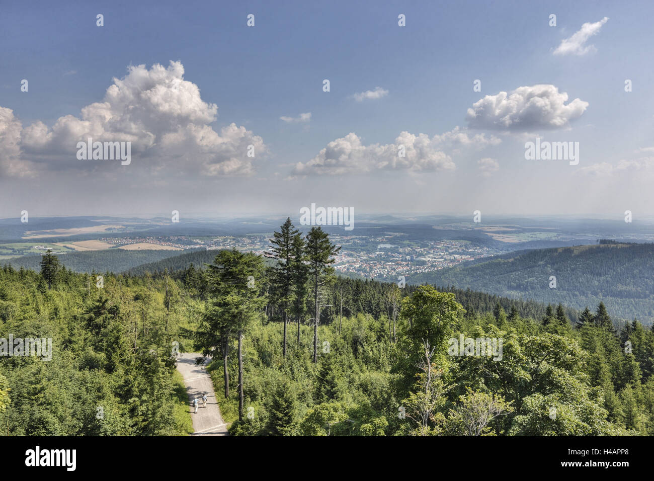 Deutschland, Thüringen, Ilmenau, Kickelhahn, Blick vom Turm Kickelhahn Ilmenau, Stockfoto