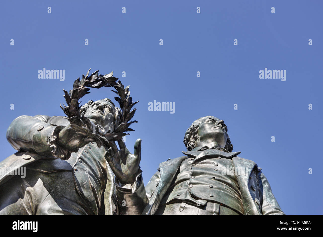 Deutschland, Thüringen, Weimar, Goethe und Schiller Denkmal, Detail, Stockfoto
