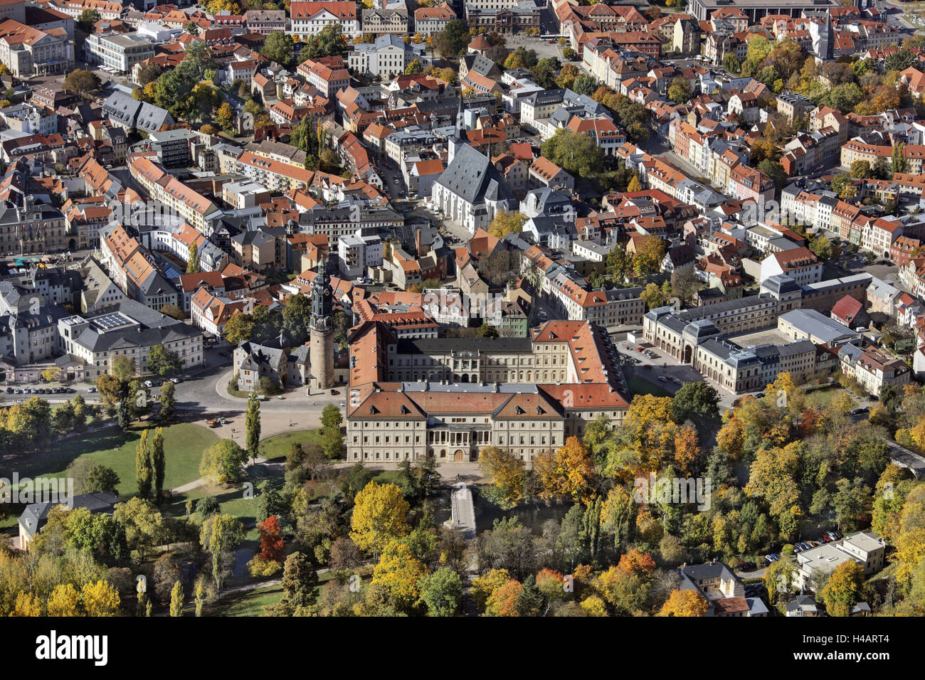 Deutschland, Thüringen, Weimar, von oben, Luftaufnahme, Stockfoto