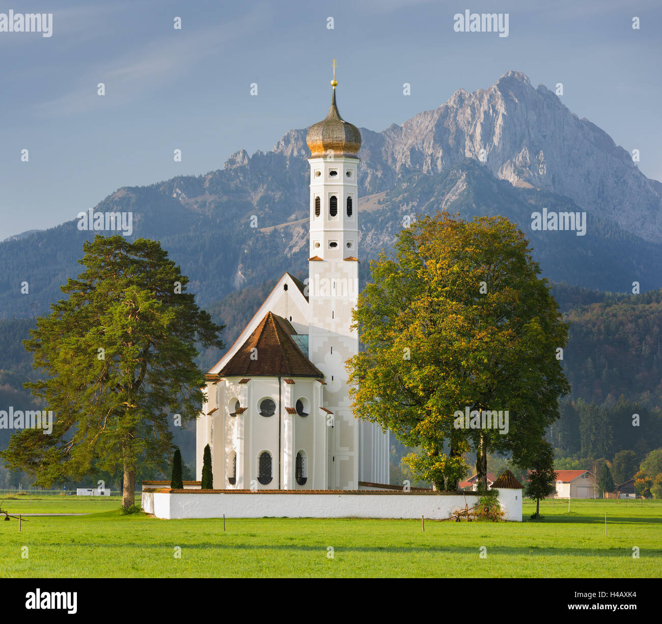 Kirche St. Coloman, Füssen, Allgäu, Upper Bavaria, Bayern, Deutschland Stockfoto