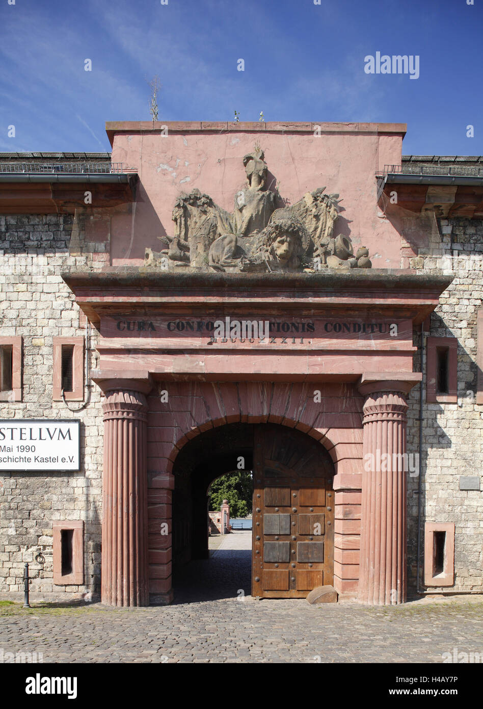 Deutschland, Rheinland-Pfalz, Mainz, historischen Stadttor an der Reduit in Mainz-Kastel Stockfoto