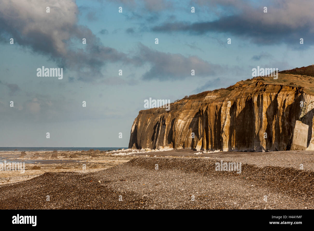 Felsen-Küste, Quiberville-Plage, Alabaster Küste, Normandie Stockfoto