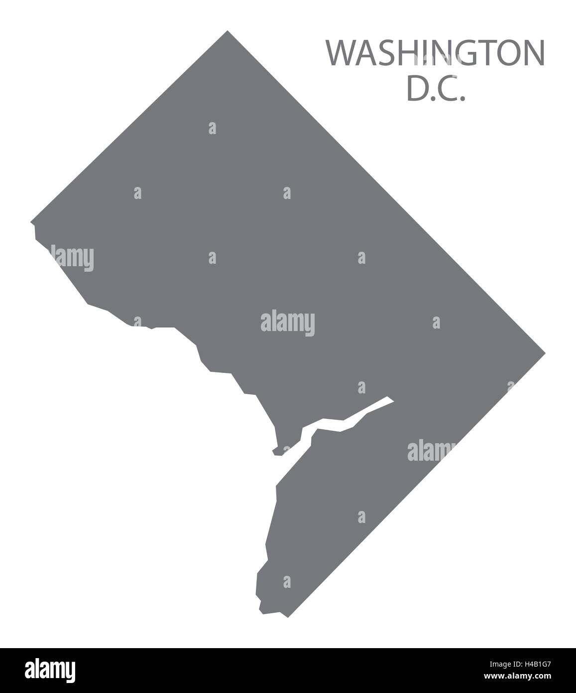 Washington DC USA Karte in grau Stock Vektor