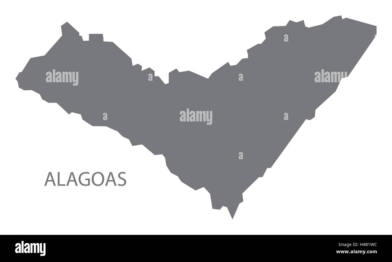 Alagoas Brasilien Karte in grau. Stock Vektor