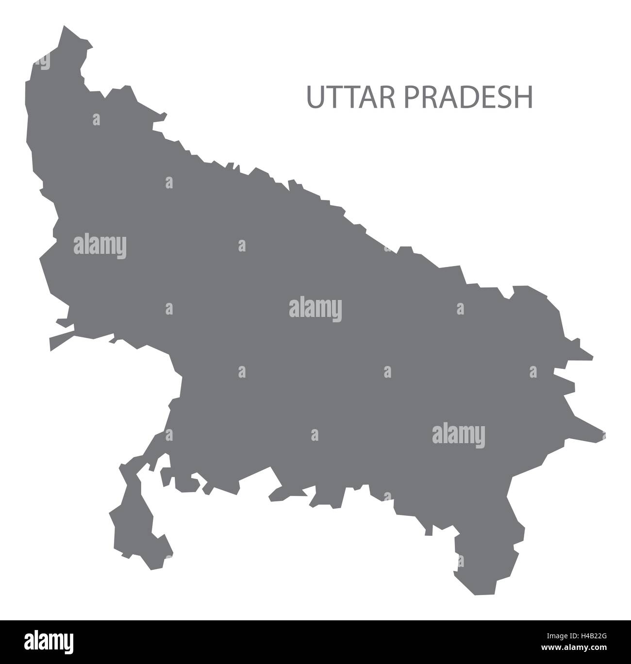 Uttar Pradesh Indien graue Karte Abbildung Stock Vektor