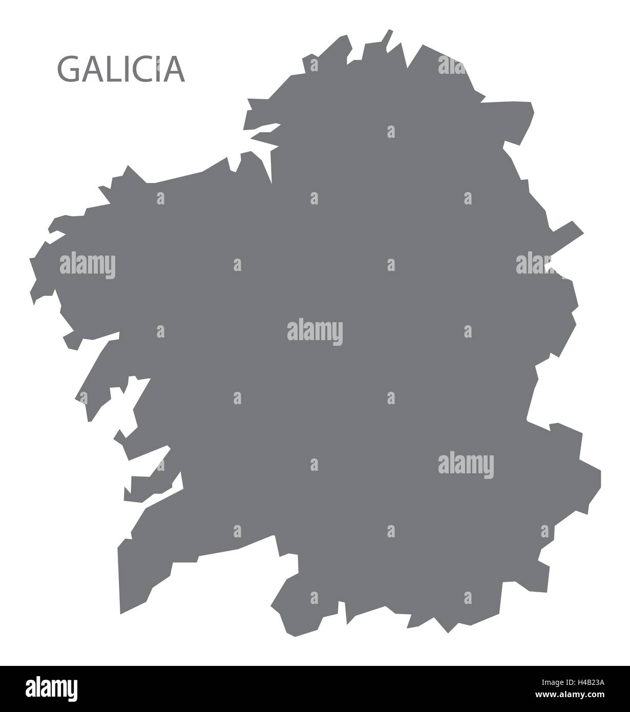 Galizien Spanien Karte in grau Stock Vektor
