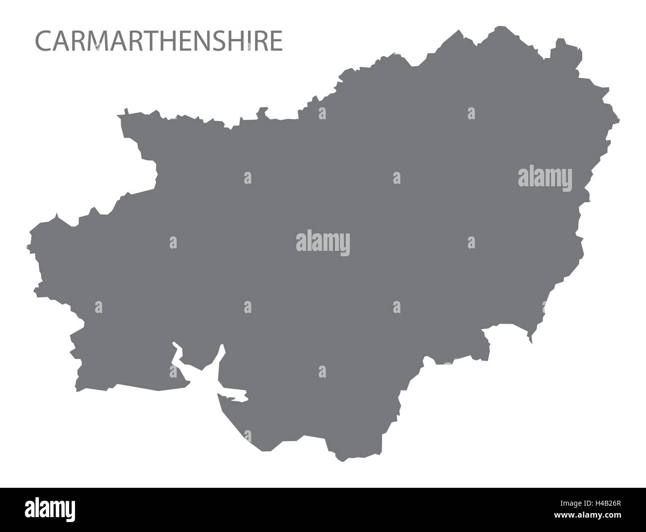 Carmarthenshire Wales Karte grau Stock Vektor