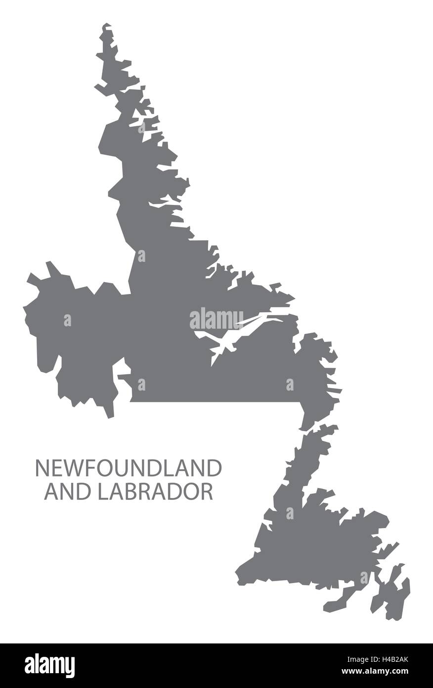 Neufundland und Labrador Kanada Karte in grau Stock Vektor