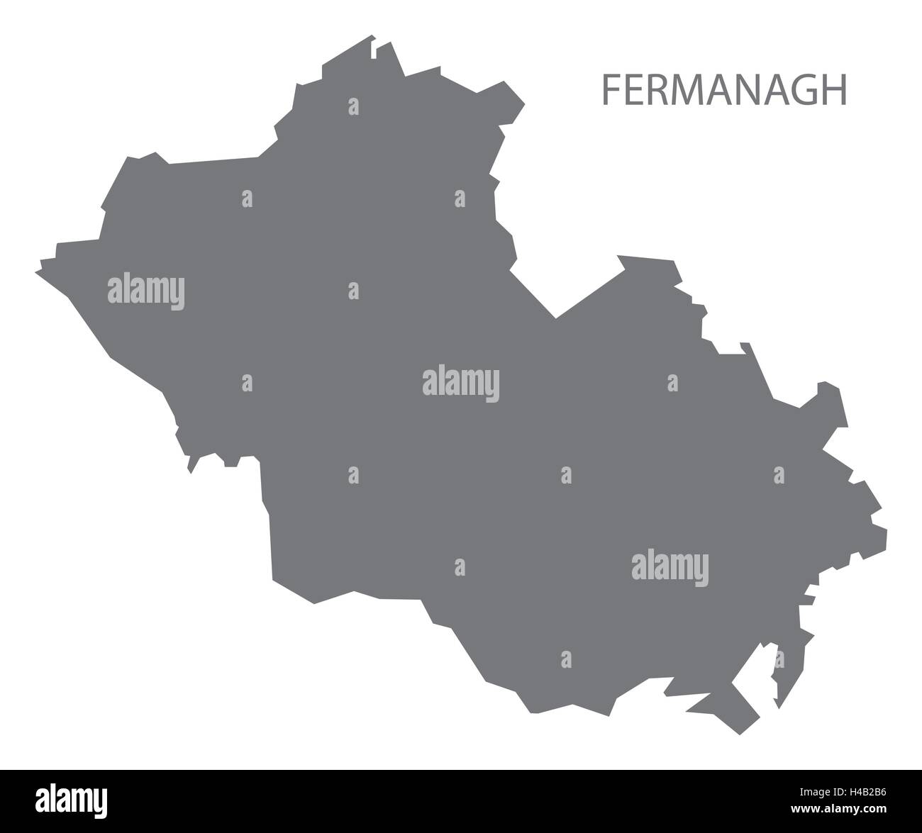 Fermanagh Nordirland Karte in grau Stock Vektor