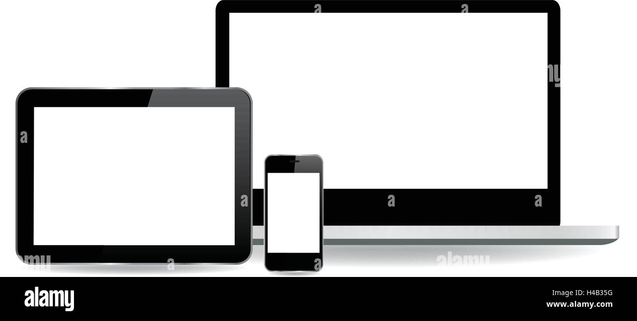 Cloud-computing-Konzeptdesign. Geräte in die "Cloud". Stock Vektor