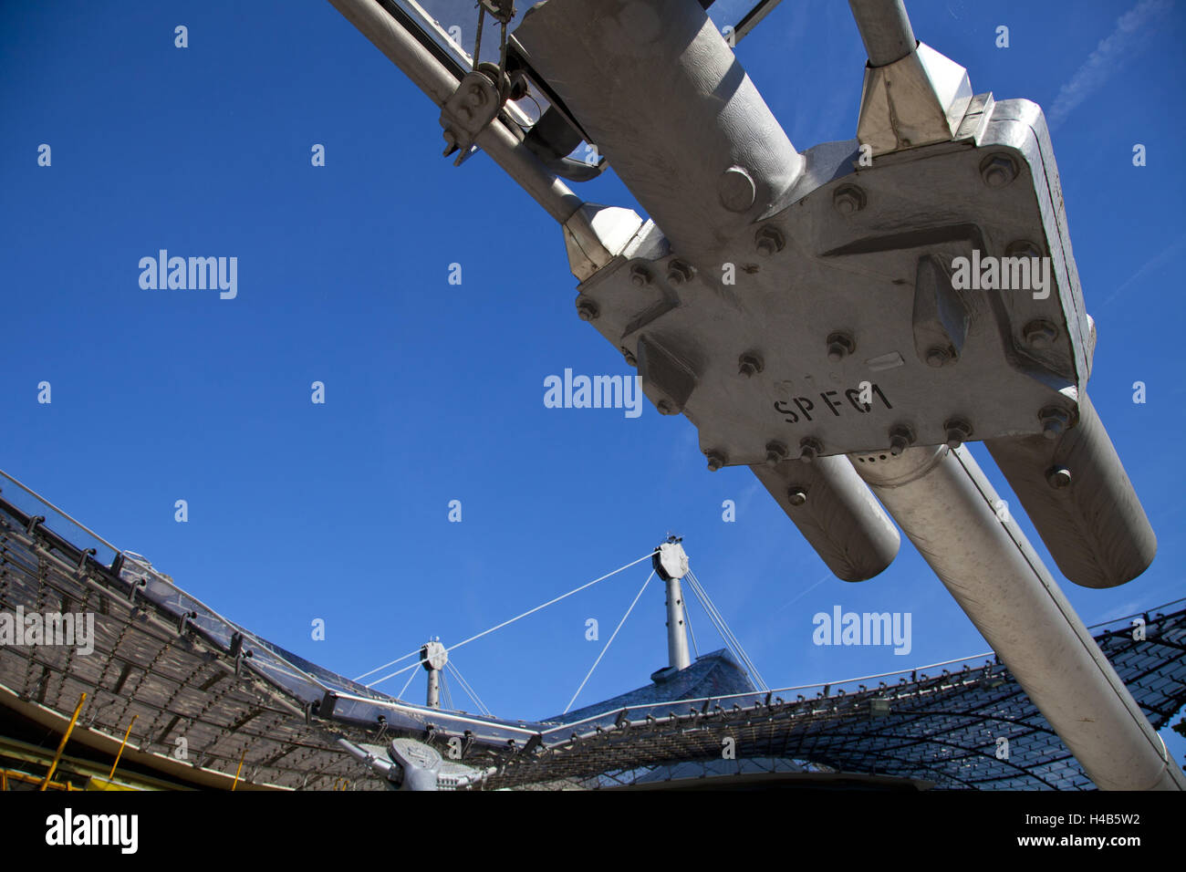 Dachkonstruktion des Olympiastadions, München, Deutschland, Europa, Stockfoto