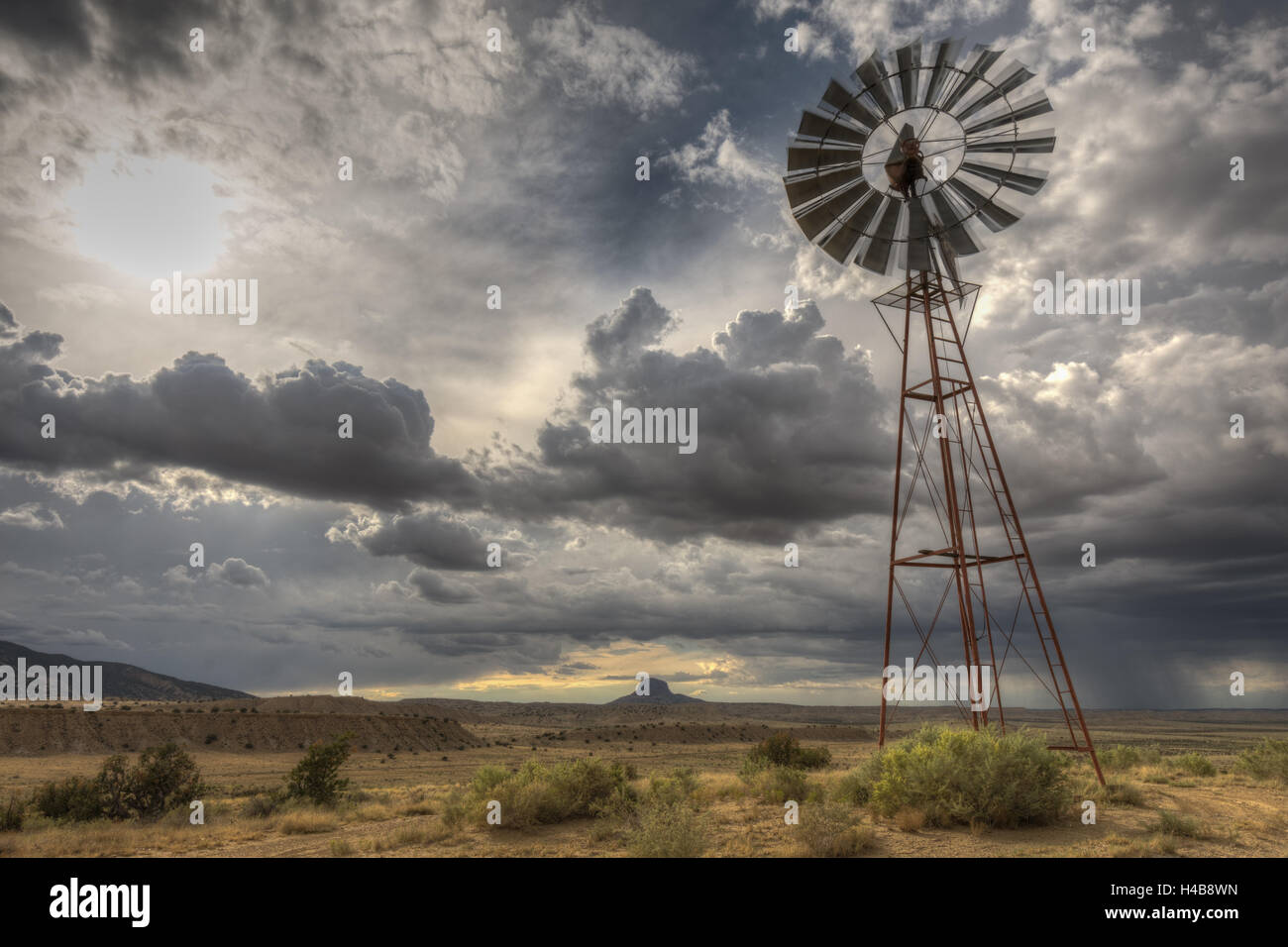 Monsun Gewitter westlich der Ojito Wildnis, New Mexico, USA. Stockfoto