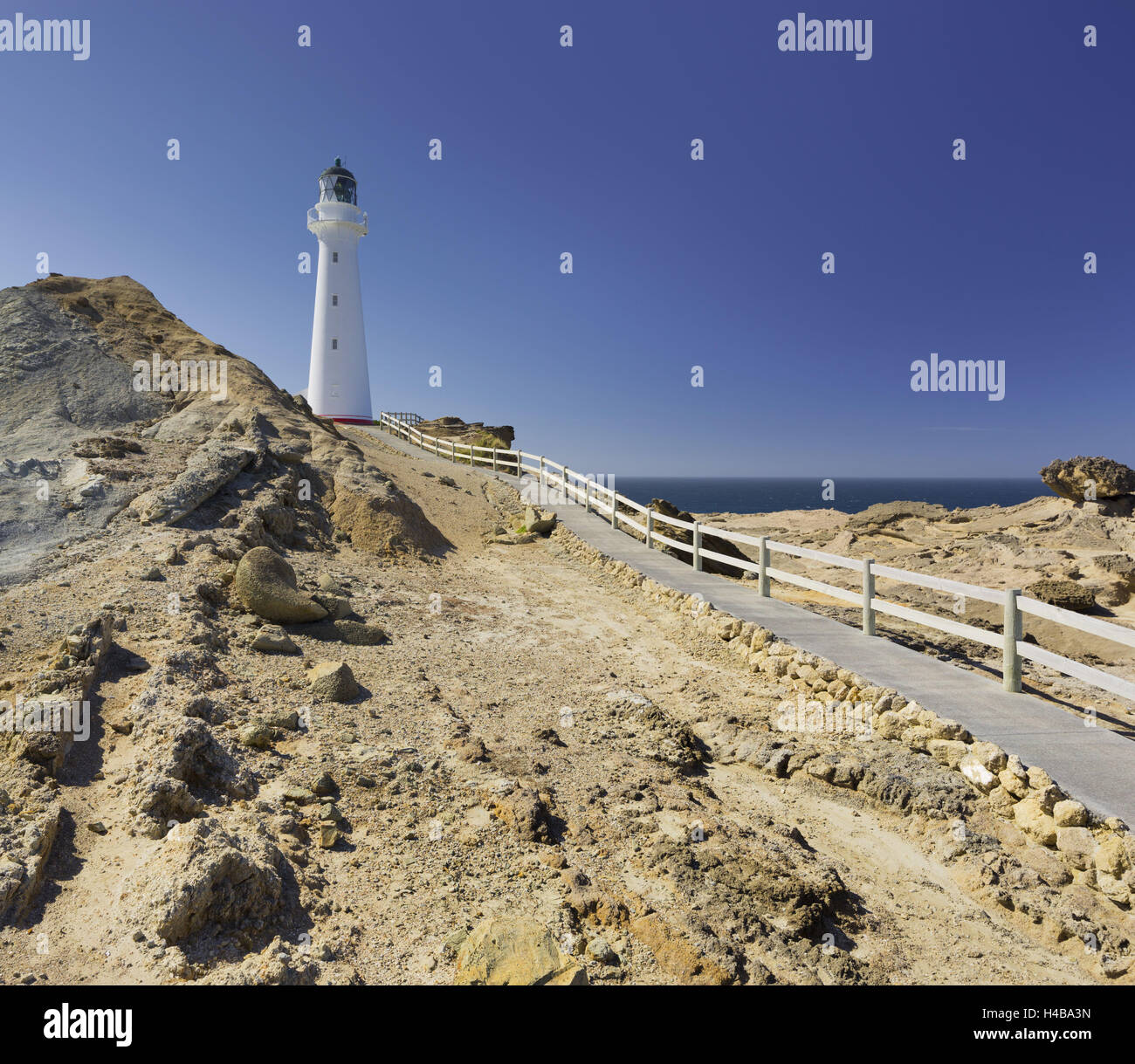 Castle Point Leuchtturm, Wellington, Nordinsel, Neuseeland Stockfoto