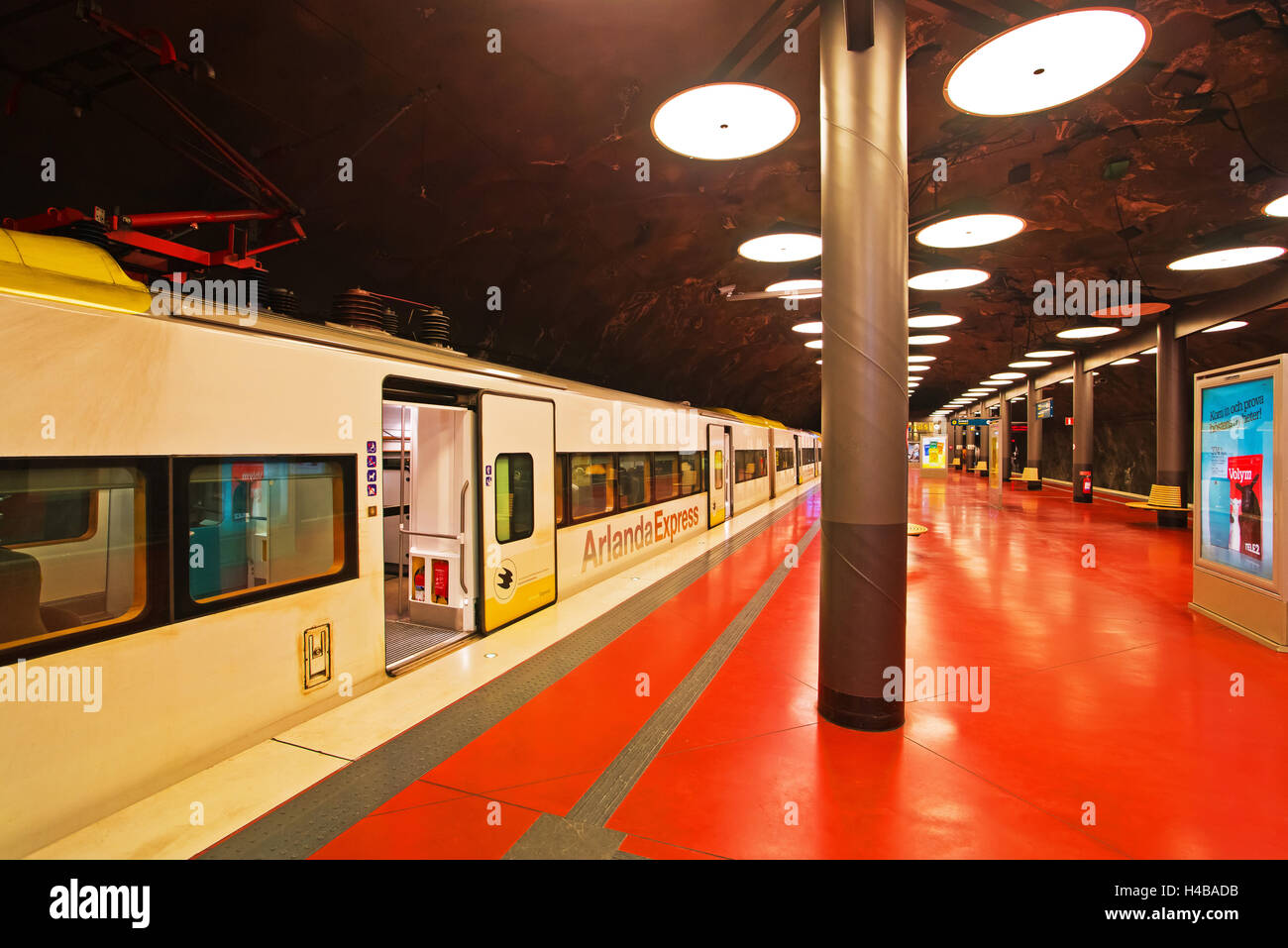 Arlanda express Zug, express-Verbindung zwischen Flughafen Arlanda und Stockholm, Schweden Stockfoto