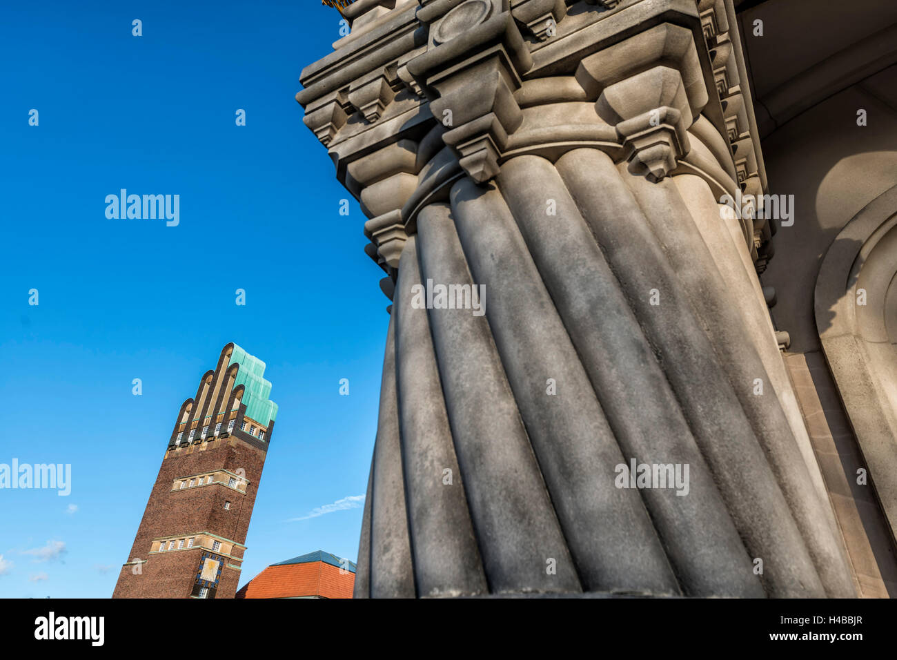 Deutschland, Hessen, Darmstadt, russische orthodoxe Kapelle Spalten und Hochzeitsturm auf der Mathildenhöhe, Saint Mary Magdalene, Stockfoto