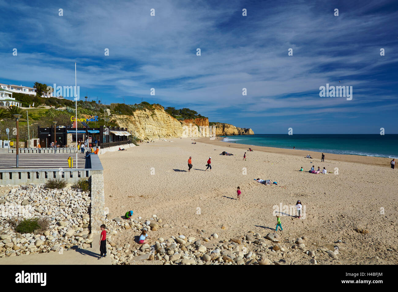 Praia de Porto de Mos, eines der wunderbaren Strände am Atlantik in der Nähe von Lagos, Algarve, Portugal, Europa Stockfoto