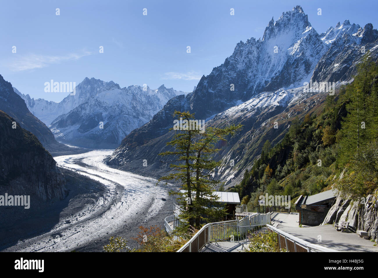 Ansicht Montvers, Mer de Eis, Stockfoto