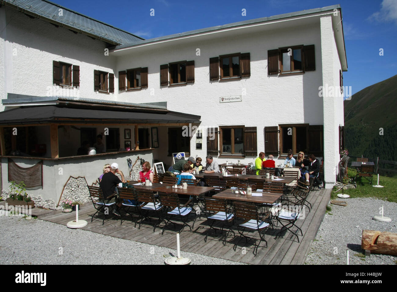 Österreich, Tirol, Stubaier Alpen, Adolf Pichler Hütte, 1977 m Stockfoto