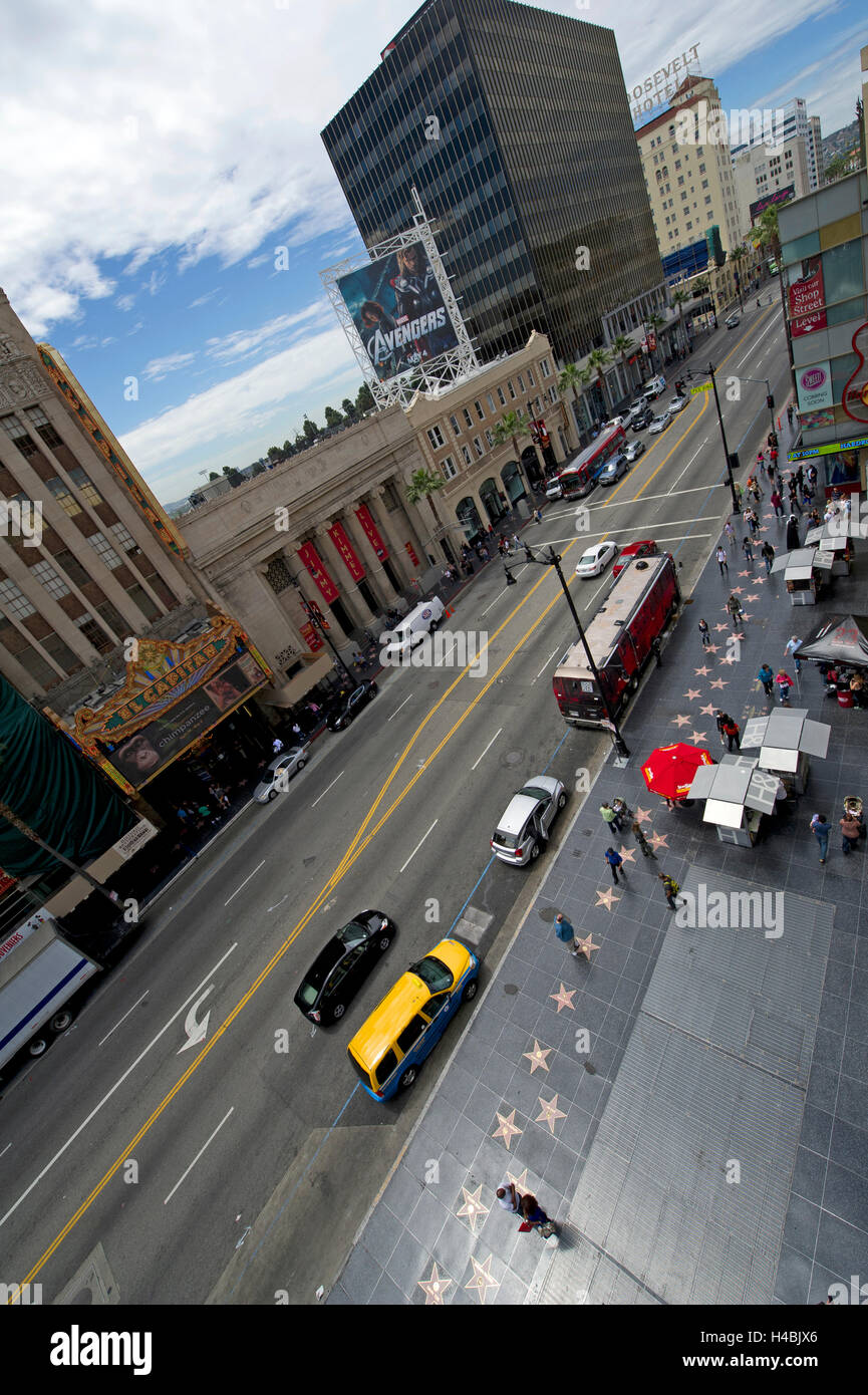 Hollywood Walk of Fame - Stars auf dem Bürgersteig Stockfoto