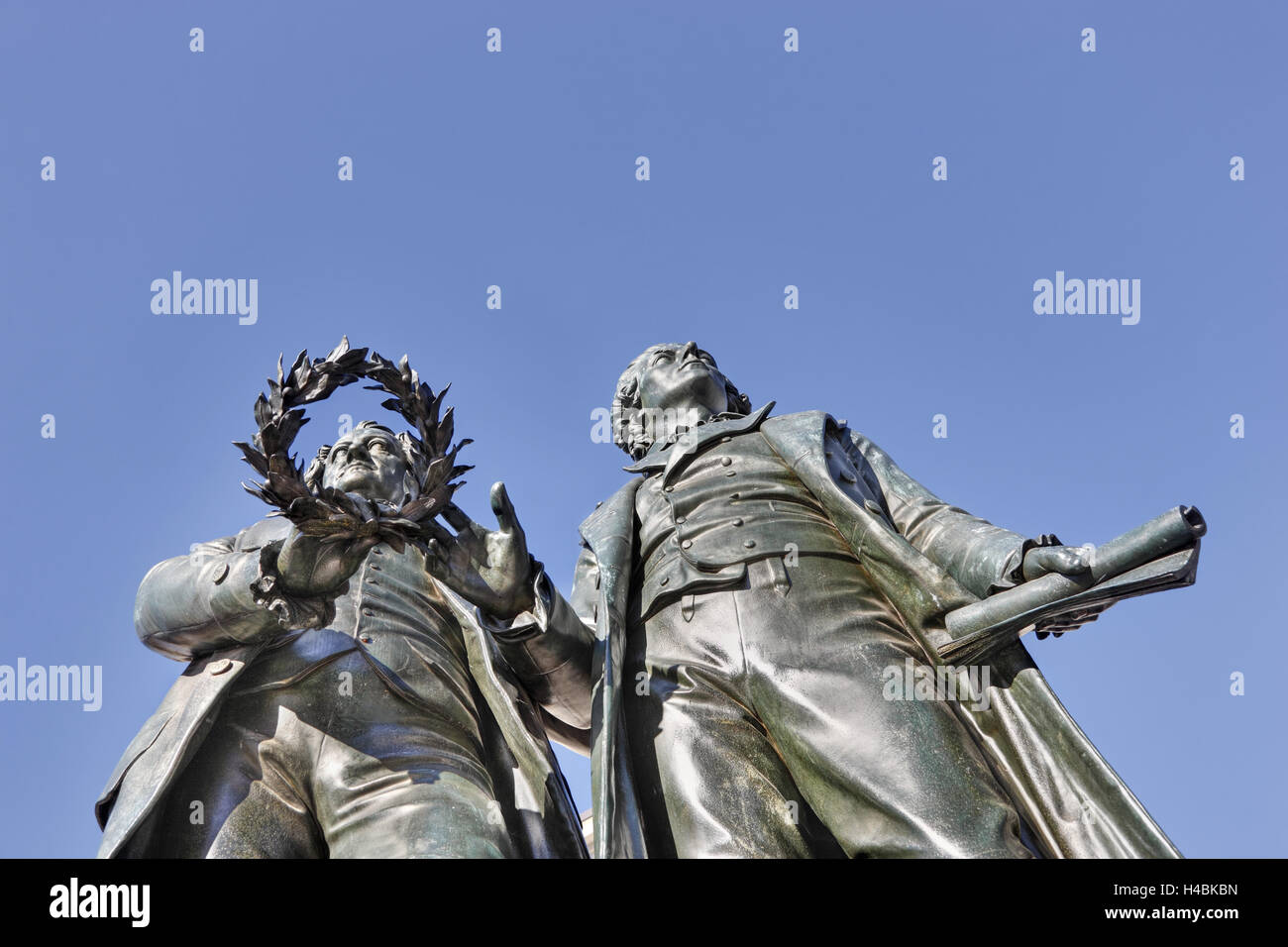 Deutschland, Thüringen, Weimar, Goethe und Schiller Denkmal, Detail, Stockfoto
