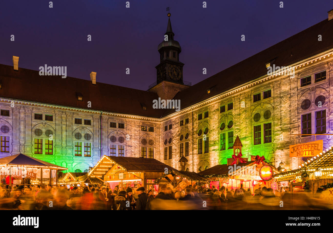 Deutschland, Bayern, Upper Bavaria, München, Residenz, Adventmarkt Stockfoto