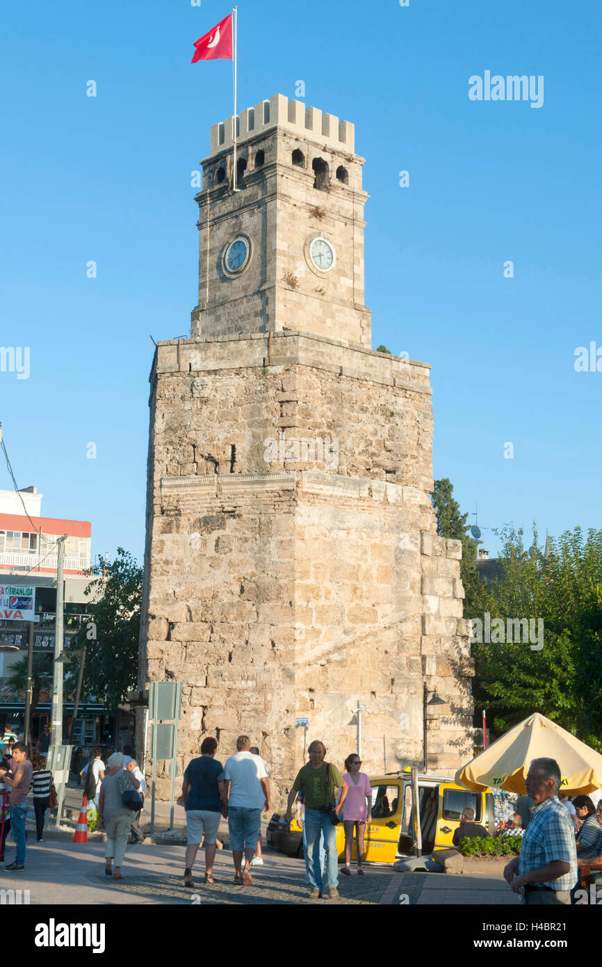 Türkei, Antalya, Old Town, Uhrturm Stockfoto