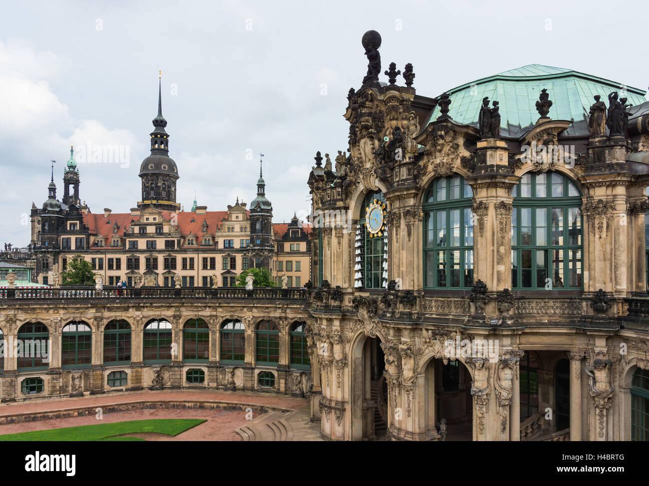 Dresden, Zwinger, Glockenspiel Pavillon, Dresdner Schloss Stockfoto