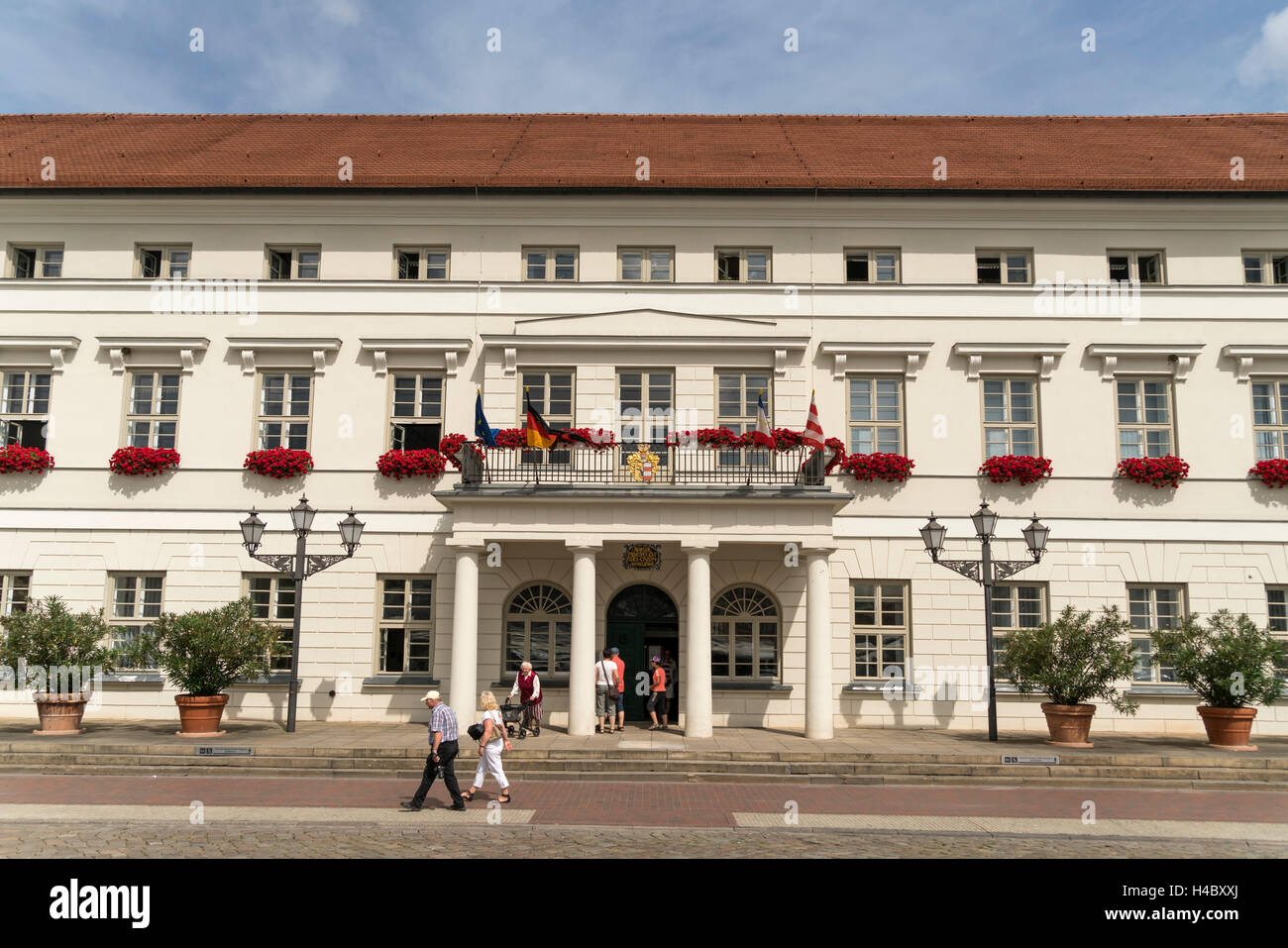 Rathaus, historische Altstadt, Hansestadt Wismar, Mecklenburg-Vorpommern, Deutschland Stockfoto