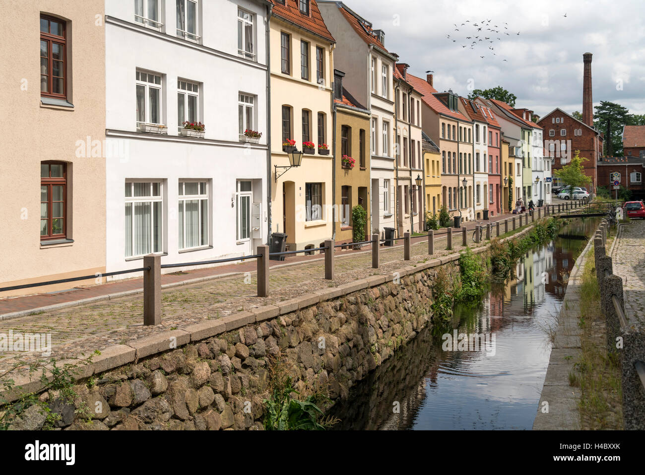 die Grube Fluss oder Mühlenbach, historische Altstadt, Hansestadt Wismar, Mecklenburg-Vorpommern, Deutschland Stockfoto