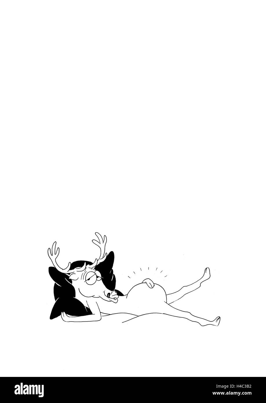 Trunkenbold Hirsche ruht Stockfoto