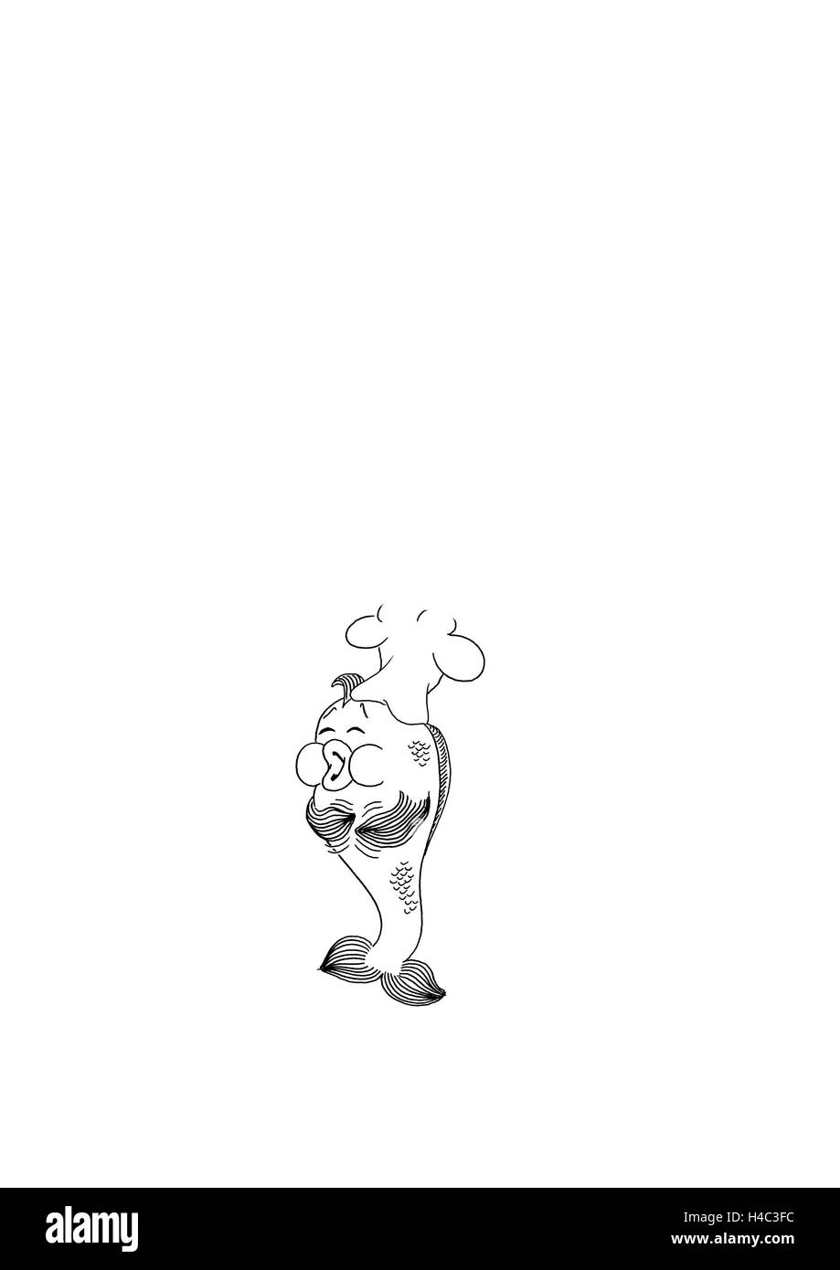 Ein großer Hecht als Koch Stockfoto