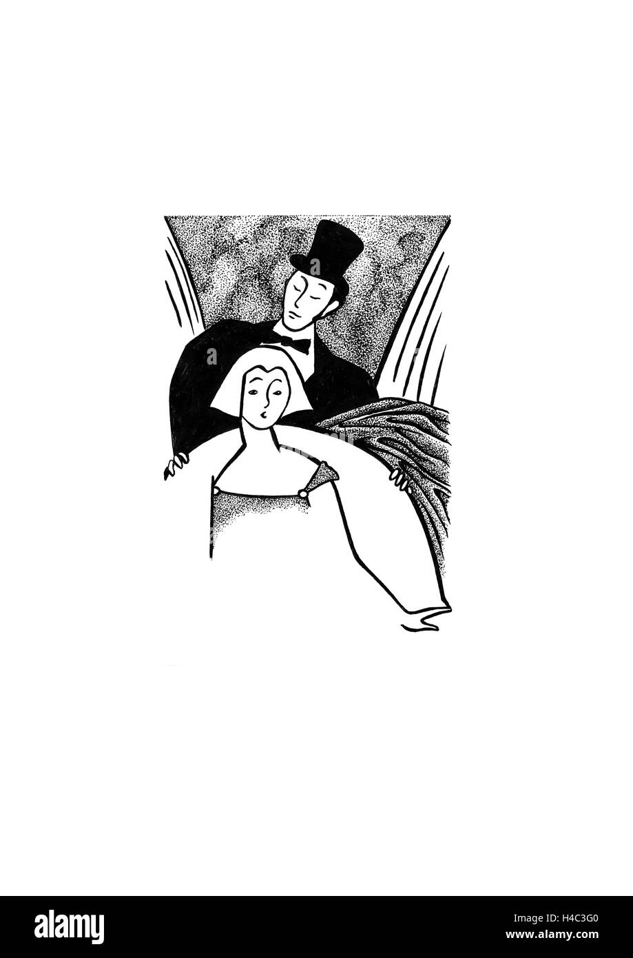 Elegantes paar in der Oper Stockfoto