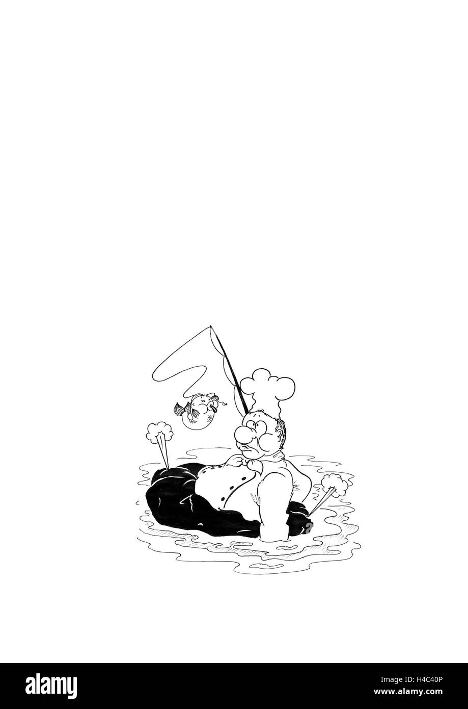 Koch ein Hecht Angeln Stockfoto