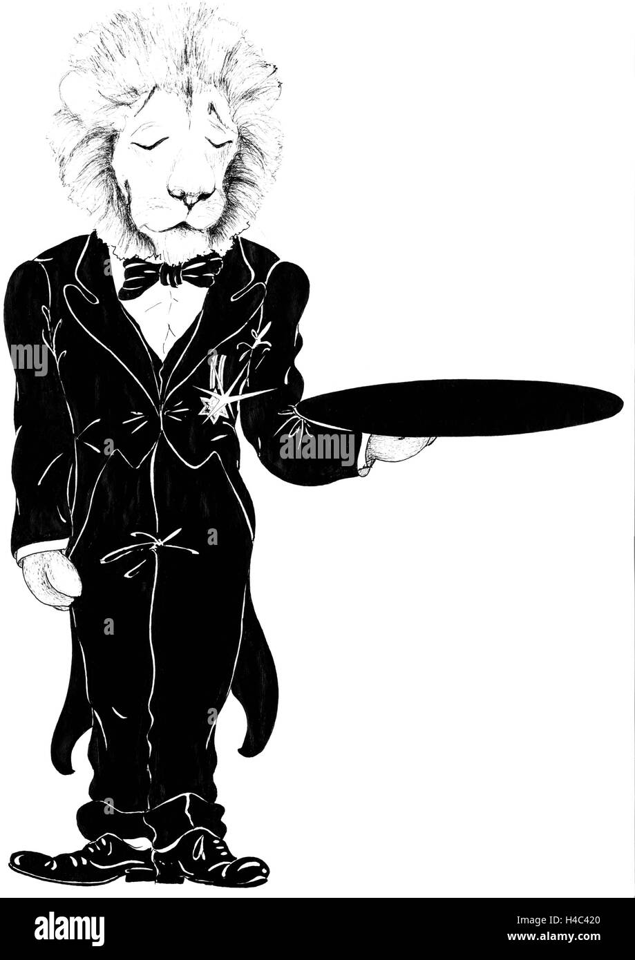 Löwe mit dem Verdienstorden der Bundesrepublik Deutschland Stockfoto