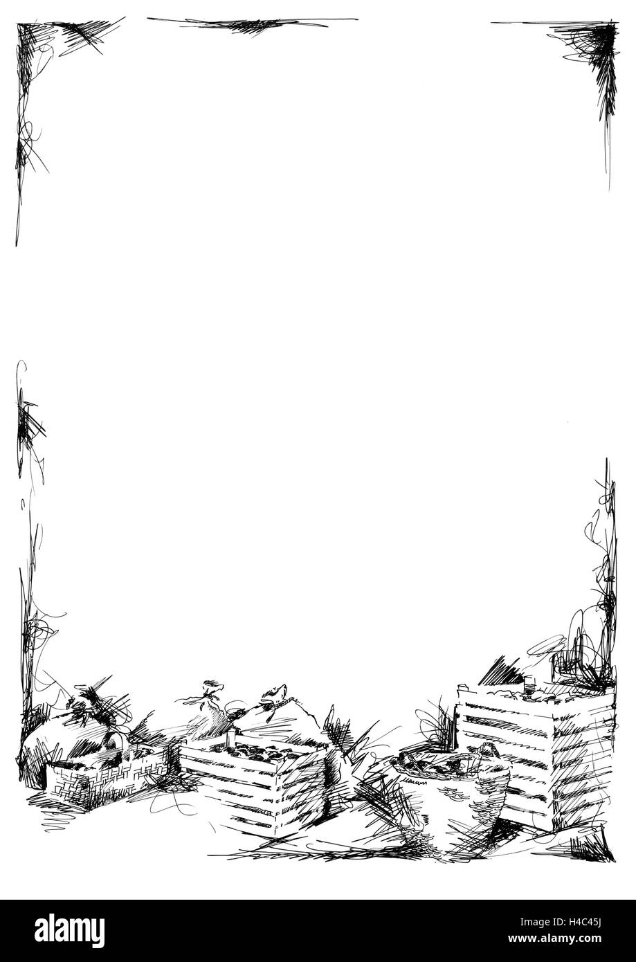 Menükarte mit Wein-box Stockfoto