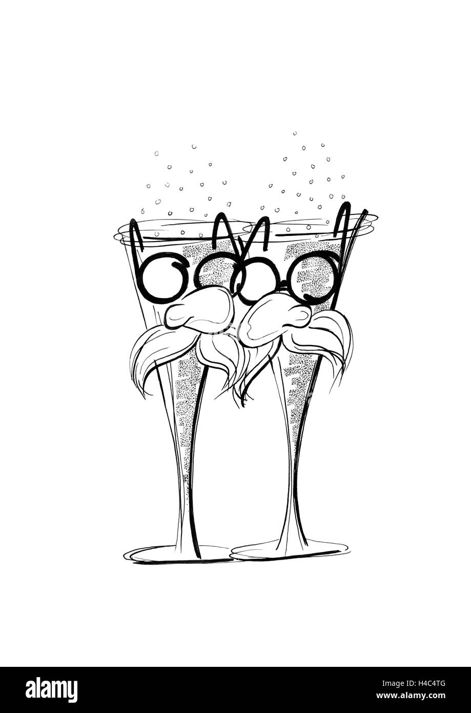 Zwei alte Männer genießen einen cocktail Stockfoto