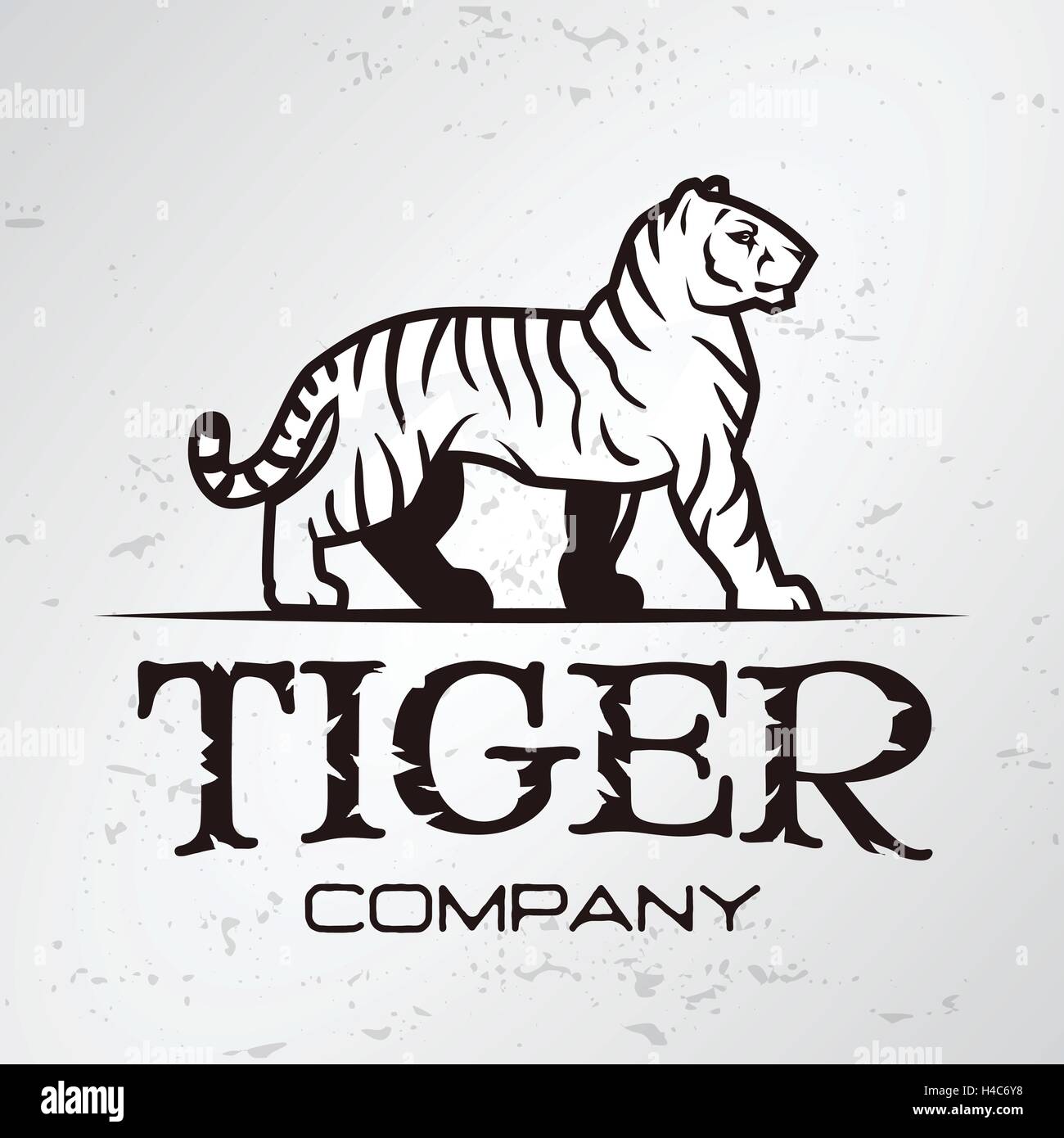 Tiger-Logo-Emblem-Vorlage. Marke Maskottchen Symbol für Geschäft oder Hemd.  Vektor-Vintage-Design-Element Stock-Vektorgrafik - Alamy