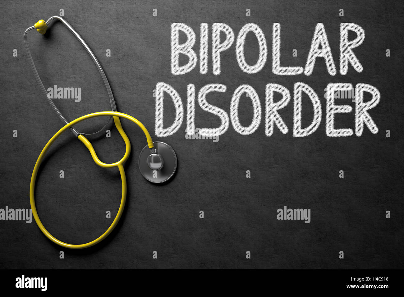 Tafel mit einer bipolaren Störung. 3D Illustration. Stockfoto