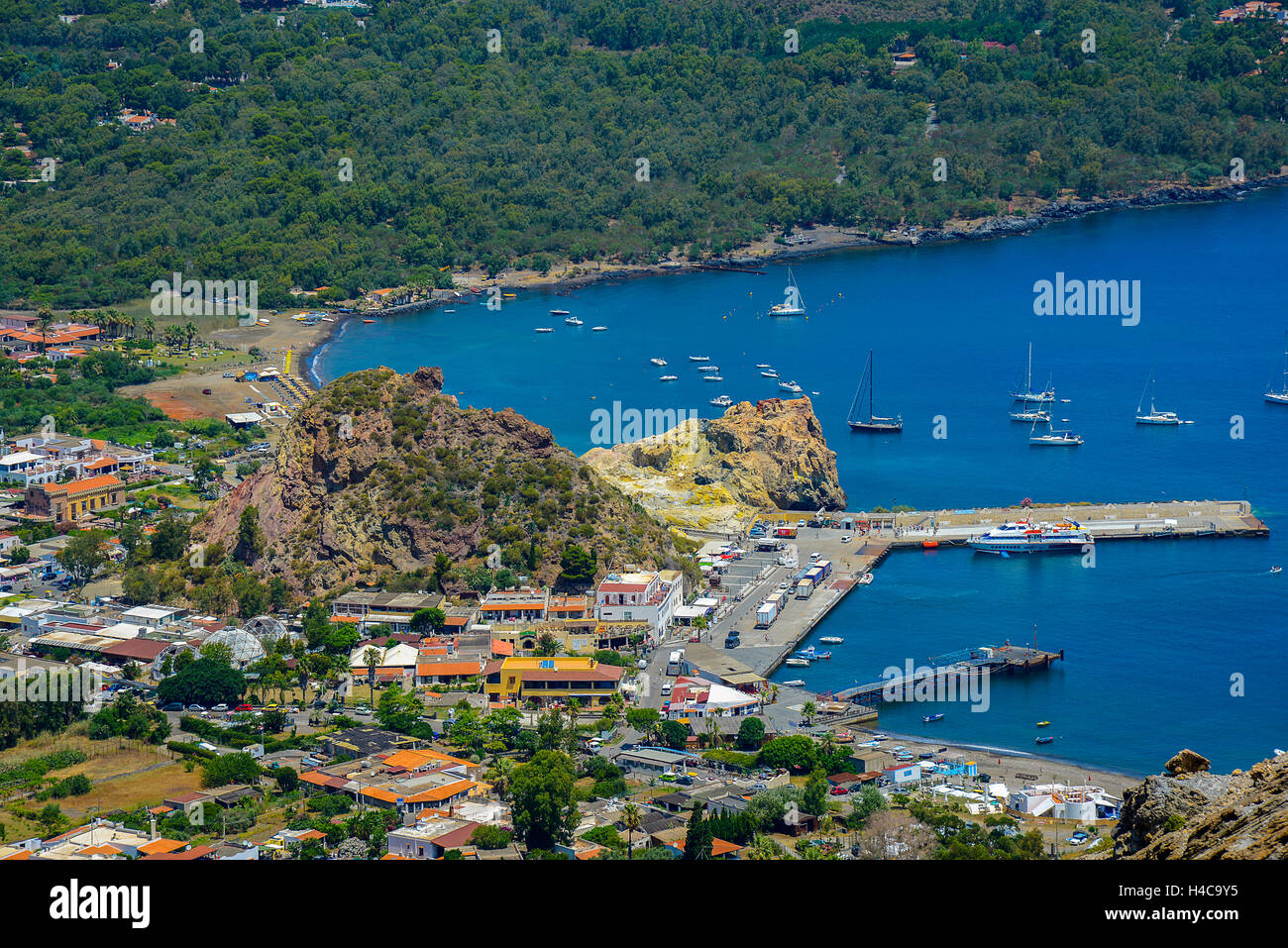 Italien Sizilien Liparischen Inseln Vulcano Island Vulkan Insel Porto di Levante Stockfoto