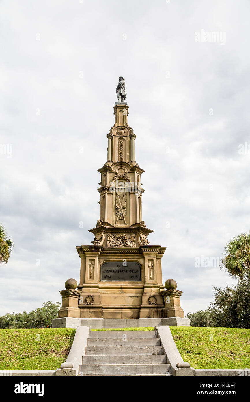 Denkmal der Konföderierten Toten in Savannah Stockfoto