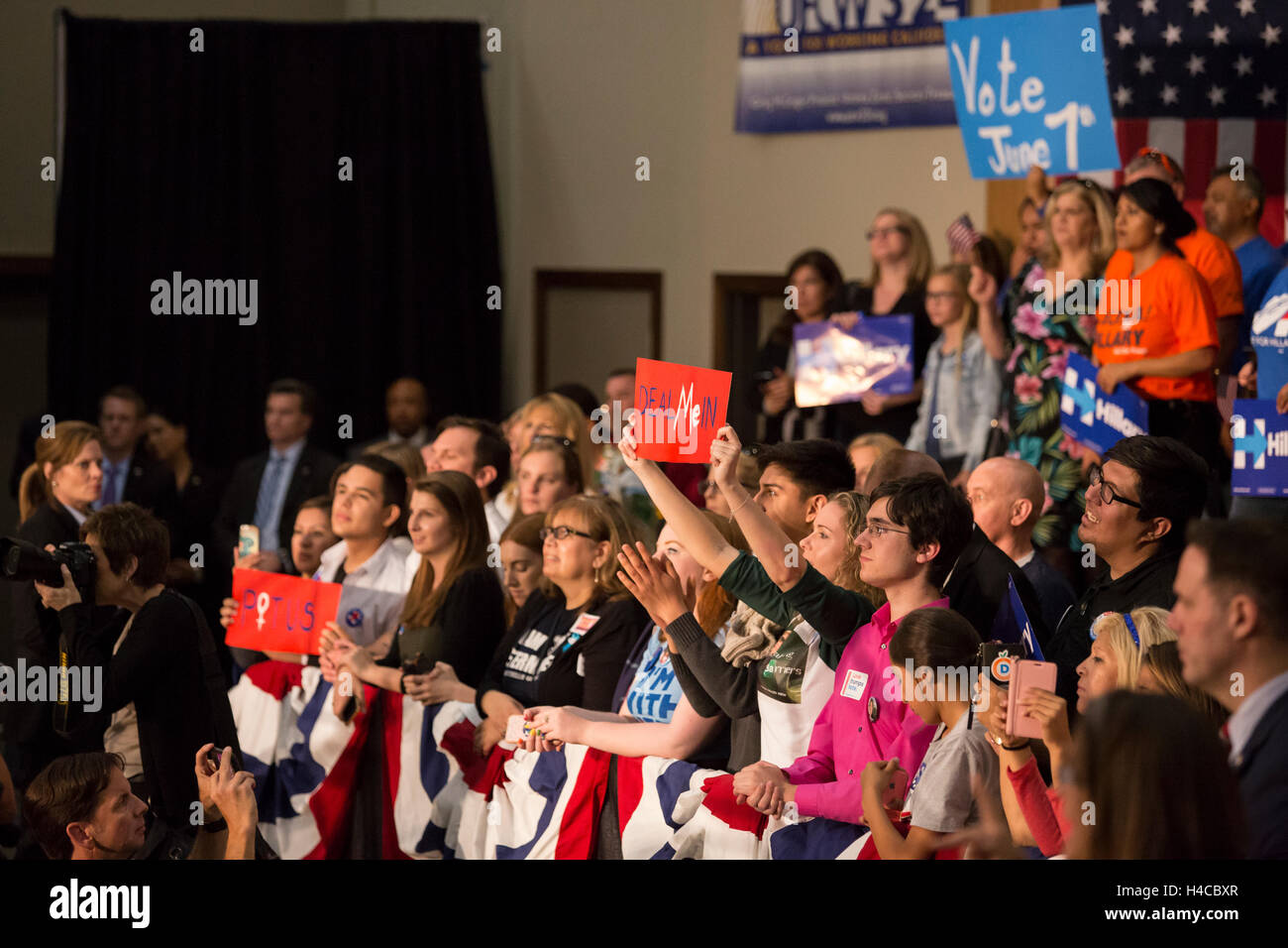 Hillary Clinton Anhänger am 25. Mai 2016 in Buena Park, Kalifornien. Stockfoto