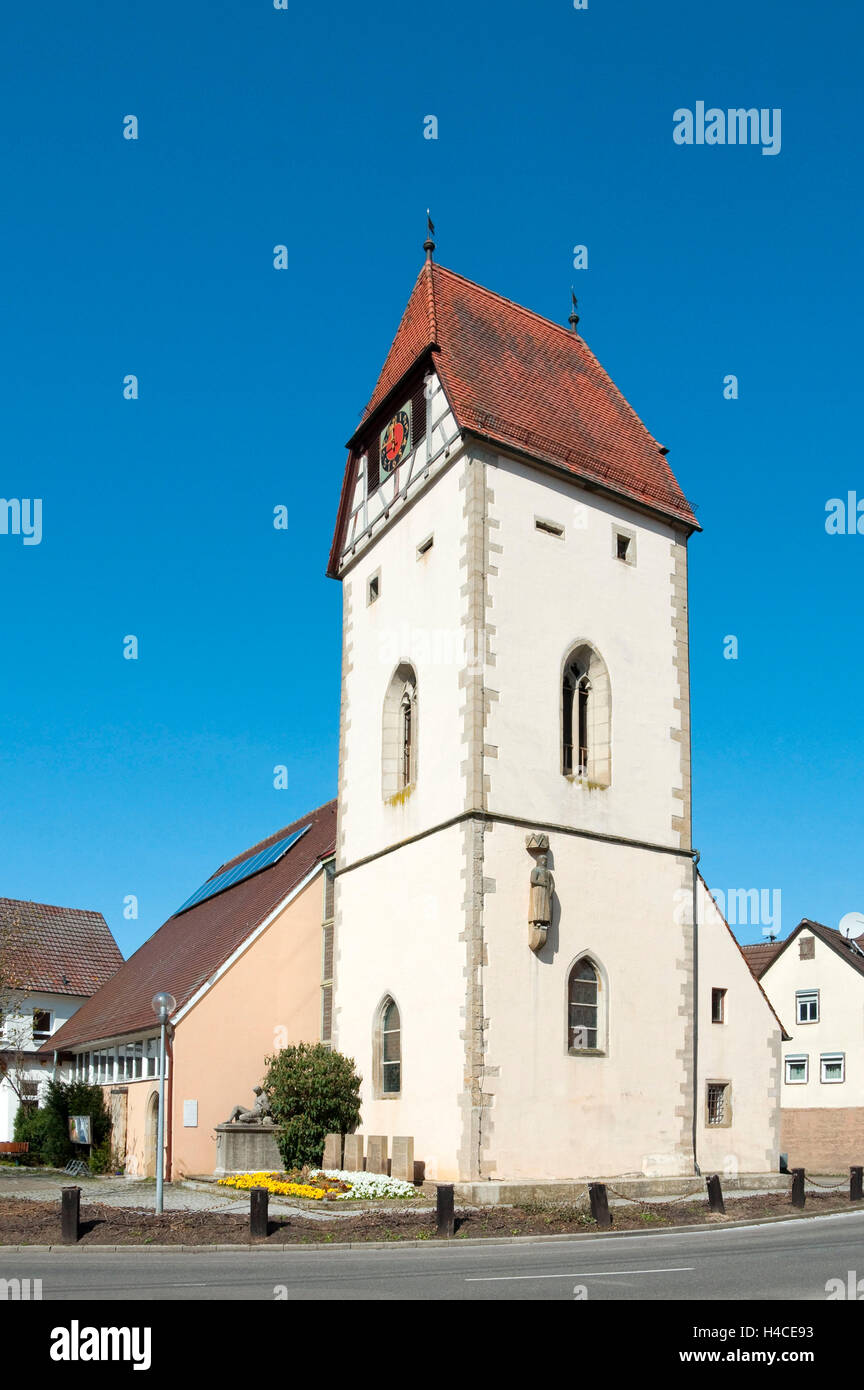 Deutschland, Baden-Wurttemberg, Bracken - Leben A. D. Zaber, Kirche St. Georg, Chor Turm Stockfoto