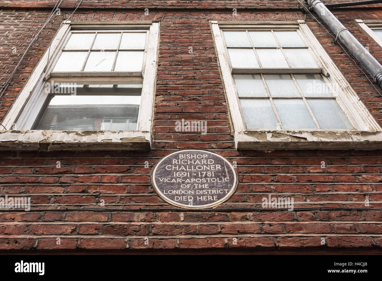 Die rechte Reverend Bischof Richard Challoner, Bischof von Debra, starb hier 44 Old Gloucester Street, London Stockfoto
