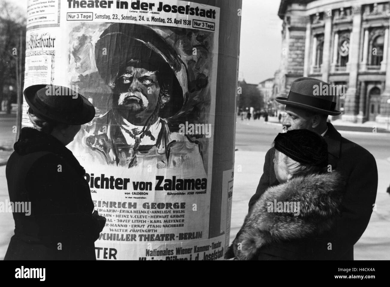 Ein Besuch Im Theater in der Josefstadt, Wien, 1930er Jahre Deutsches Reich. Besichtigung der Wiens Theater in der Josefstadt, Deutschland der 1930er Jahre Stockfoto