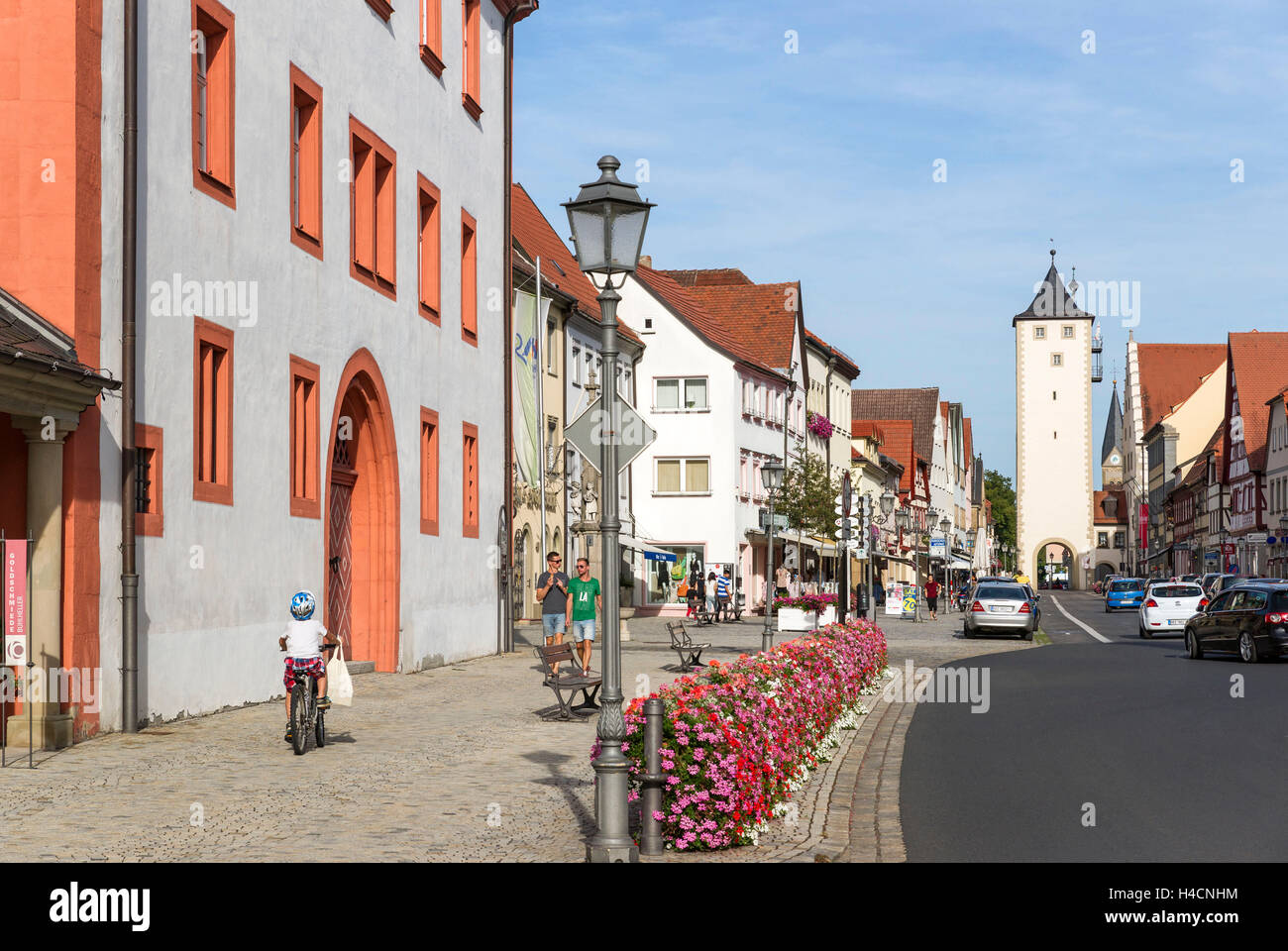 Deutschland, Bayern, Hass Ford, Blick vom alten Rathaus, durch die High Street, das obere Ziel Stockfoto