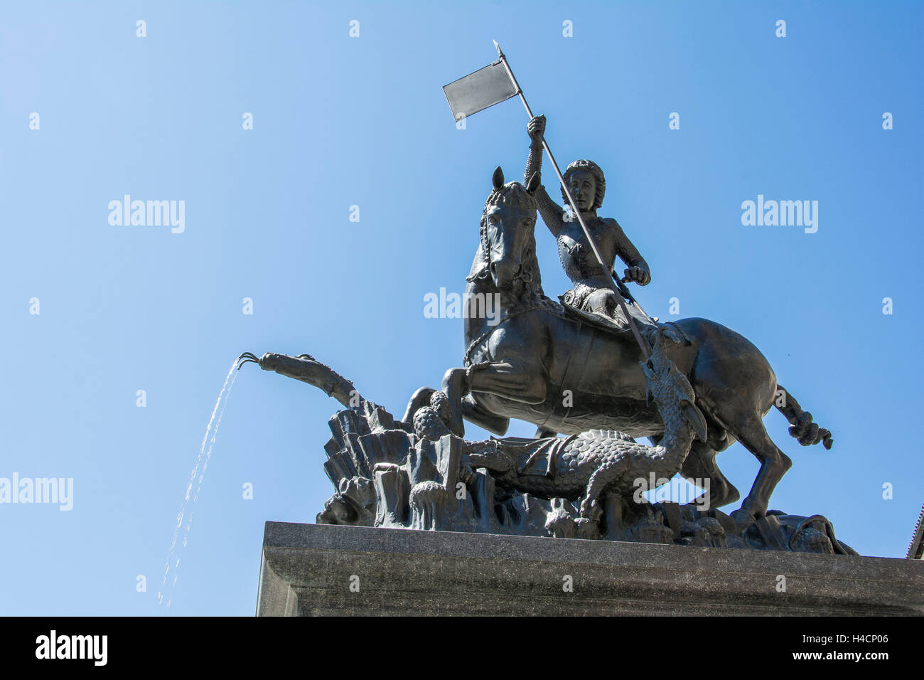 Prag, bluten Statue Heiligen Georg Stockfoto